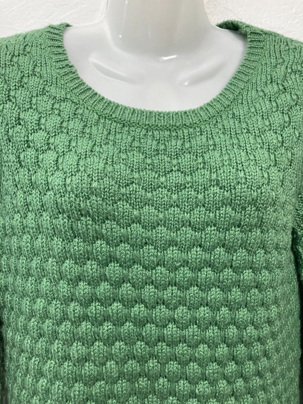 Field Flower by Anthropologie BubblePopcorn Stitch Knit Crewneck Sweater Green S - Picture 3 of 12